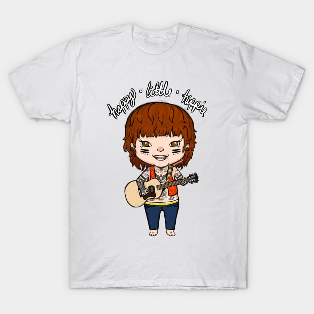 Happy Little Hippie Doodle T-Shirt by KristaEstepArt